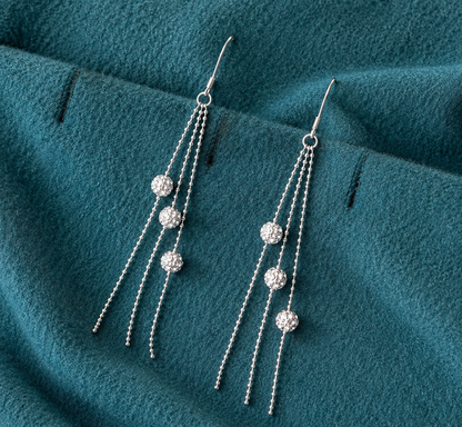 Trinity Threads – 925 Silver Triple Strand Sui Dhaga Earrings