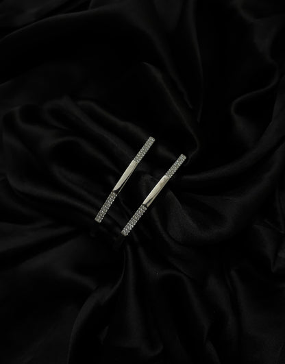 Geometric trendy Diamond silver Bangle