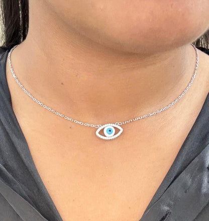 Evil Eye classical silver pendant chain