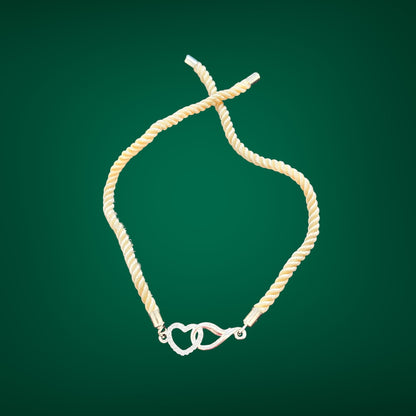 Interlink Heart 925 Silver Bhabhi Rakhi