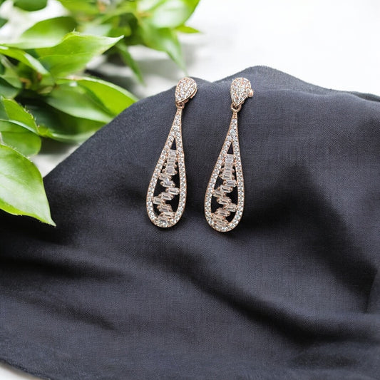 Tear drop party CZ Silver Party Earring