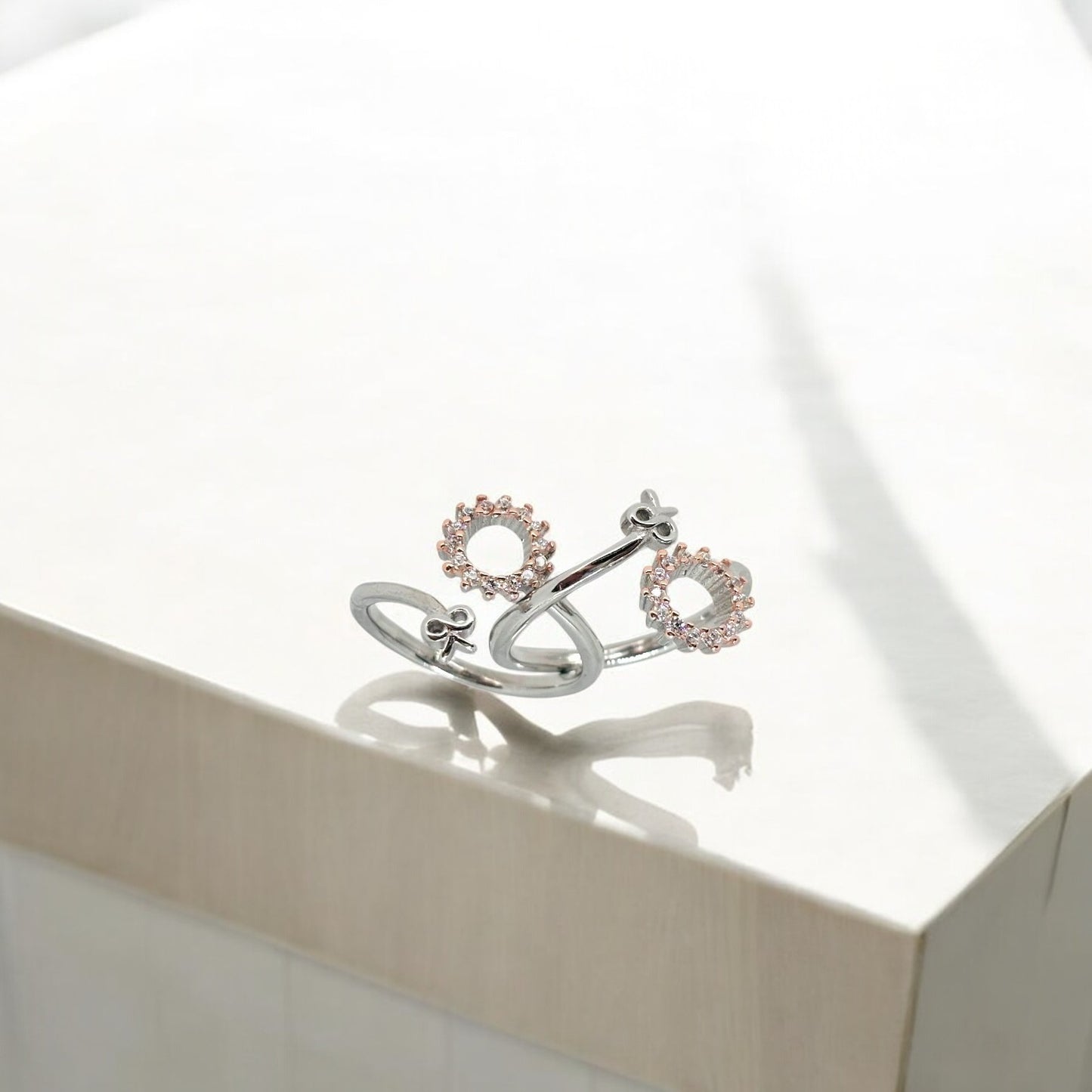 CZ front open toe ring