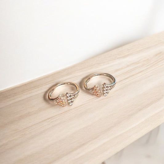 Dual tone Minimal Upside Open 925 Toe Ring