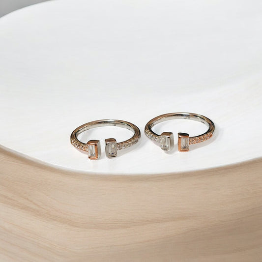 Dual tone Minimal Upside Open 925 Toe Ring