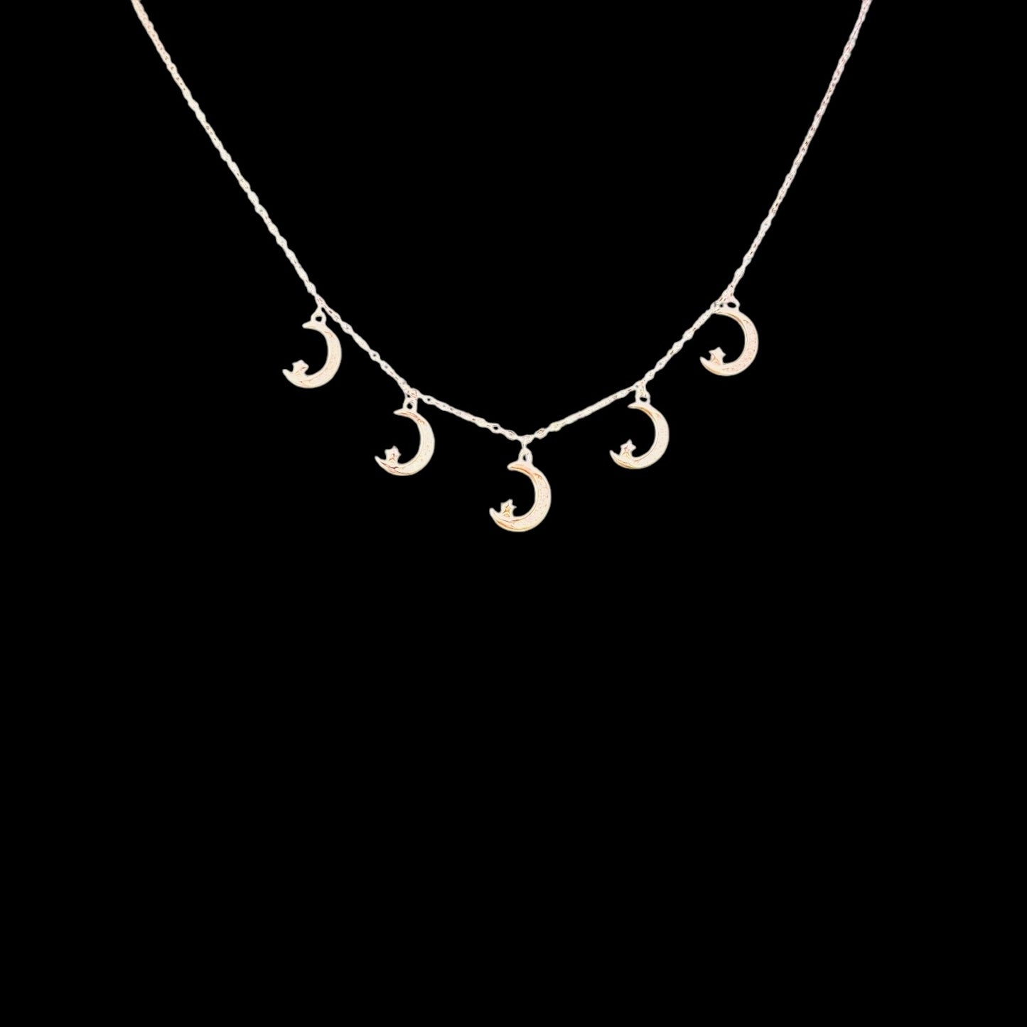 Celestial Moon Charms 925 silver Necklace
