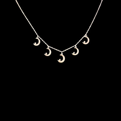 Celestial Moon Charms 925 silver Necklace
