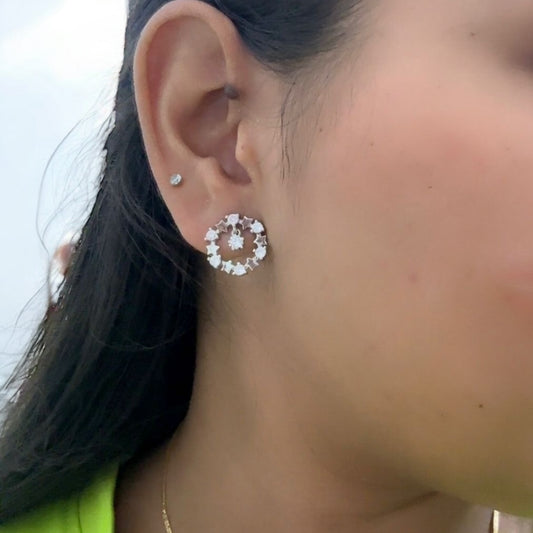 Celestial cluster Silver earring