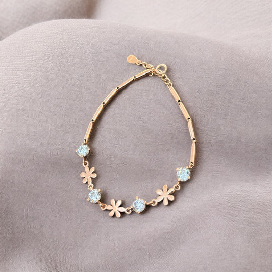Celestial star solitaire link bracelet