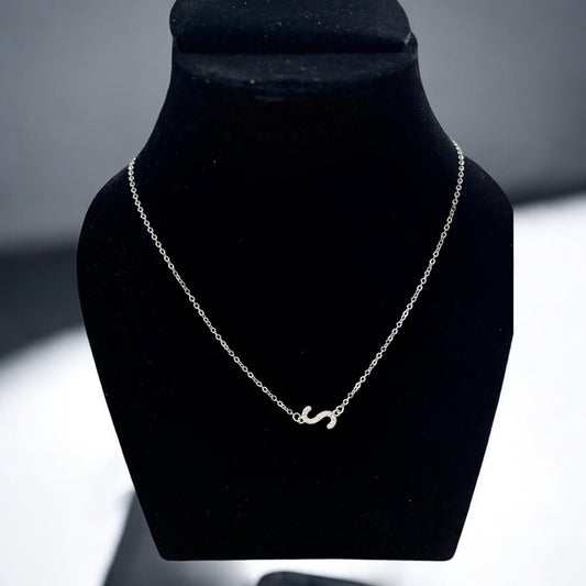 'S' Initial silver Pendant Chain