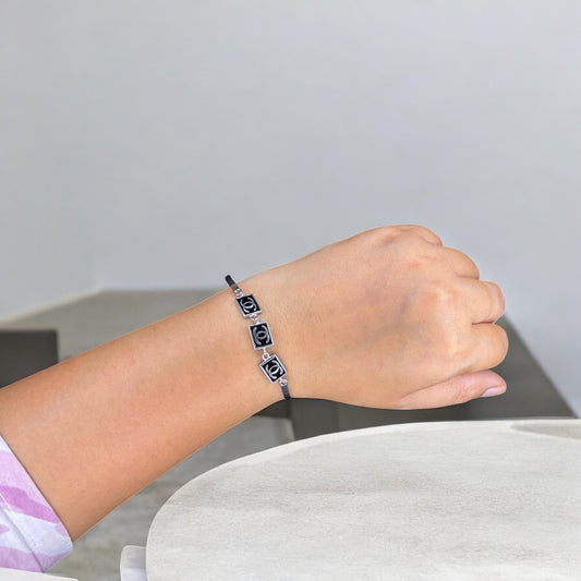 Chanel Vintage Solid Silver Bracelet