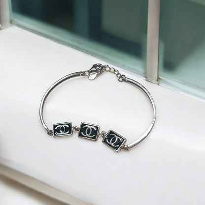 Chanel Vintage Solid Silver Bracelet