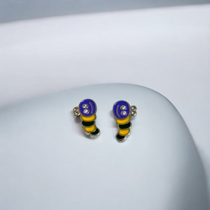Colorful Bee Kids Silver Earring