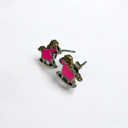 Colorful Horse Kids Silver Earring