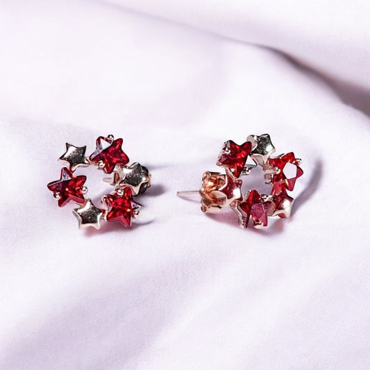 Colorful Star Rose gold 925 Silver Earring