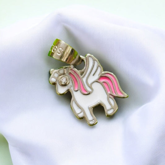 Colorful Unicorn Kids Silver Pendent