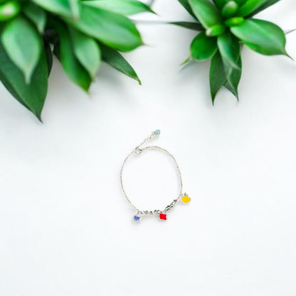 Colorful apple charm minimal bracelet