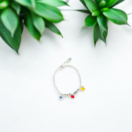 Colorful apple charm minimal bracelet