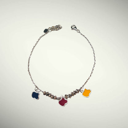 Colorful apple charm minimal bracelet