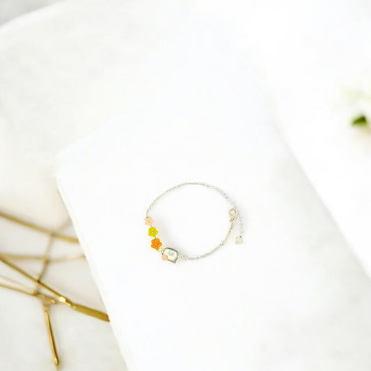 Colorful kitten Silver bracelet