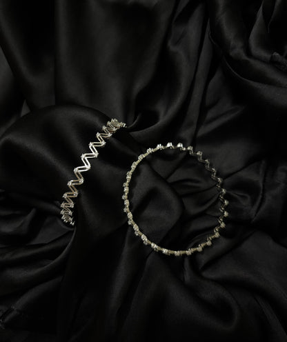 Cris Cross Diamond Silver bangle