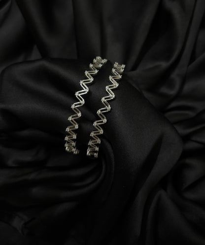 Cris Cross Diamond Silver bangle