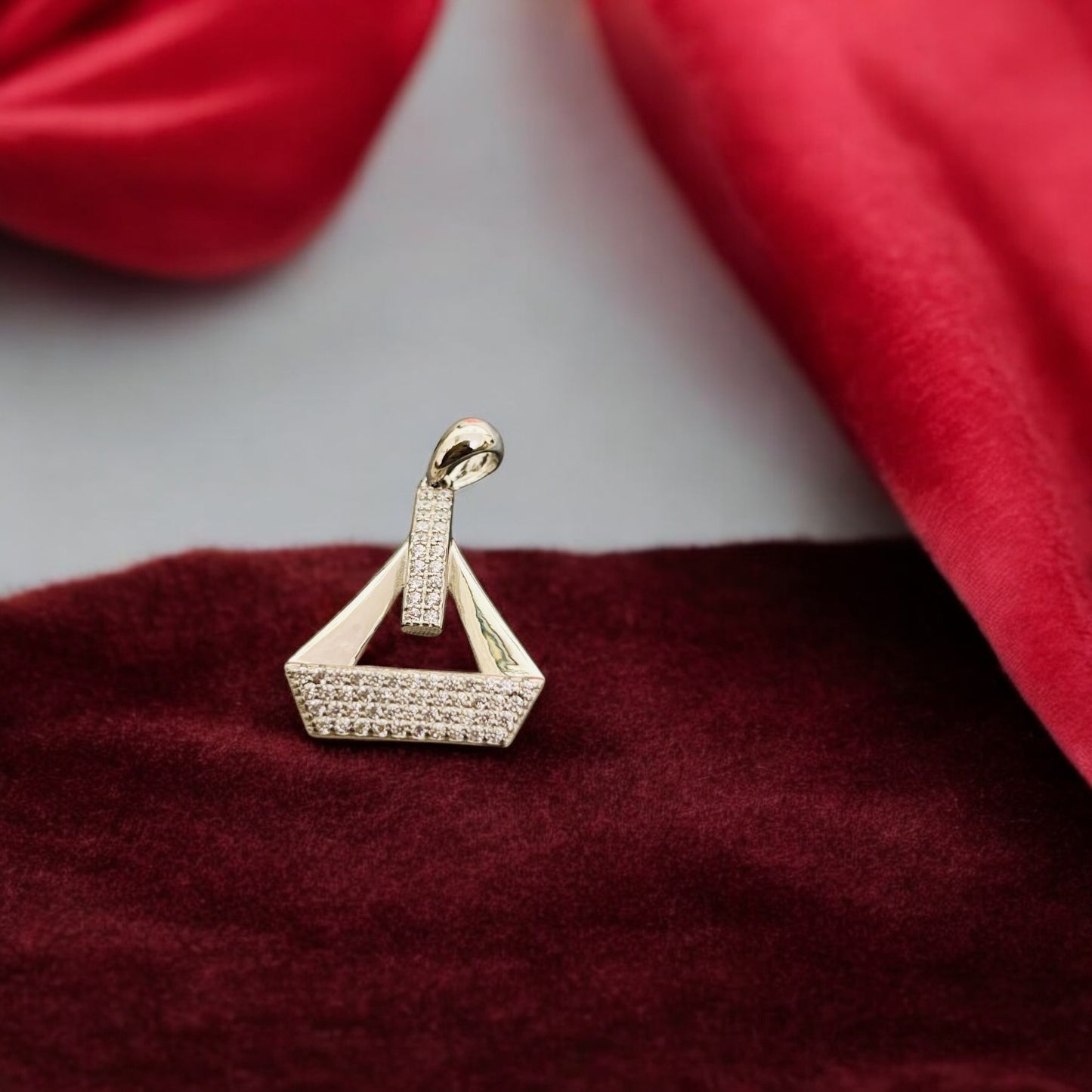 Cross Boat CZ Pendant Set