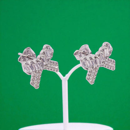 Cute Bow shaped sterling silver earring