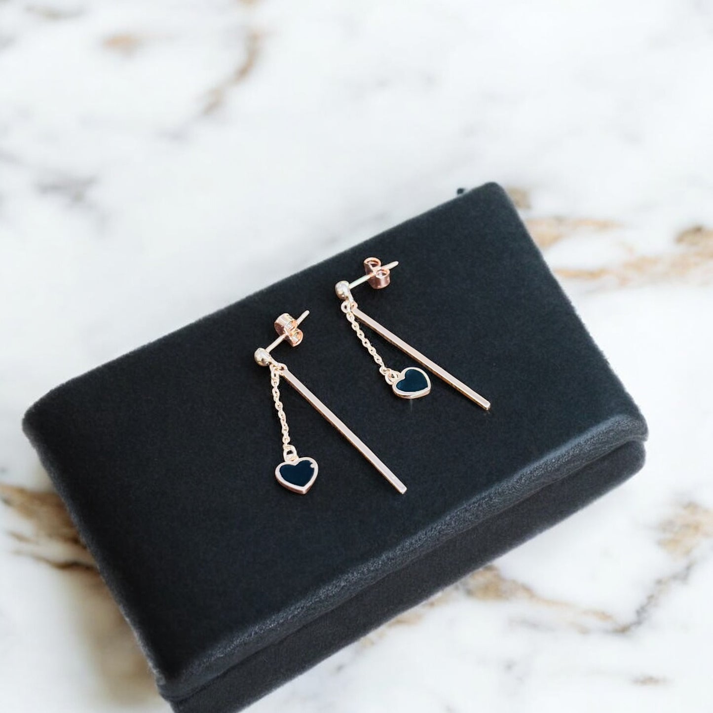 Stick drop with chain Earring