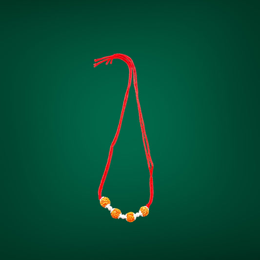 Rudraksh and silver beads Rakhi