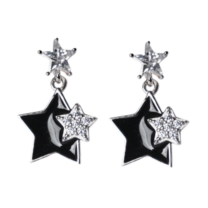 Starlight Classic Black Silver Earring