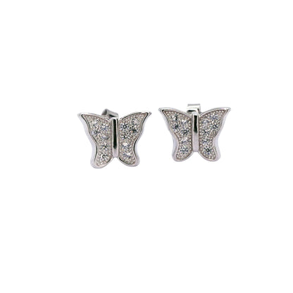 Sparkling Butterfly Minimalist Sterling Silver Earring