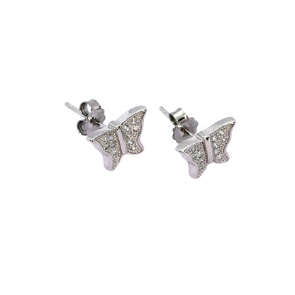 Sparkling Butterfly Minimalist Sterling Silver Earring