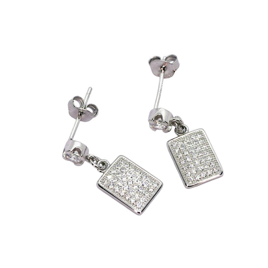 Zircon studded Rectangular drop earring