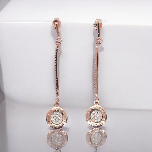 Coin Drop Rose Gold Earring