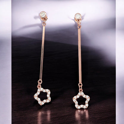 Star Drop rose gold sterling silver earring