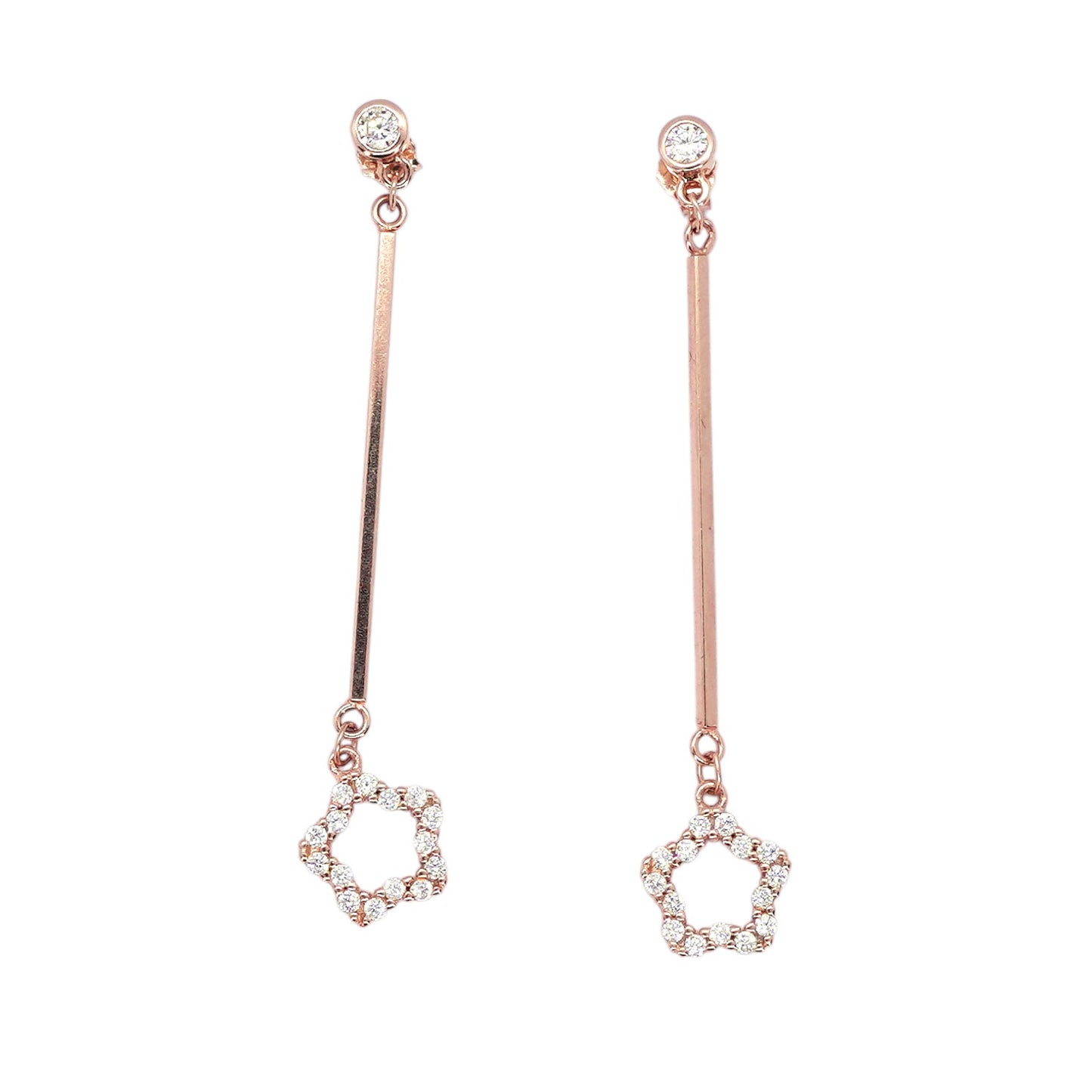 Star Drop rose gold sterling silver earring