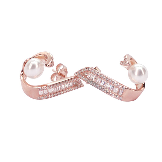 Pearl Drop Rose gold Earring