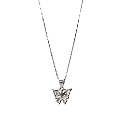 Butterfly pendant with box chain