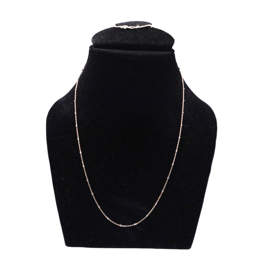 Minimal Rhodium plated chain with beads