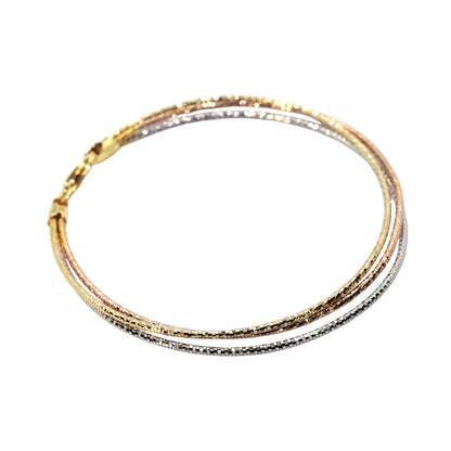 Omega Multi Tone String Sterling Silver Bracelet