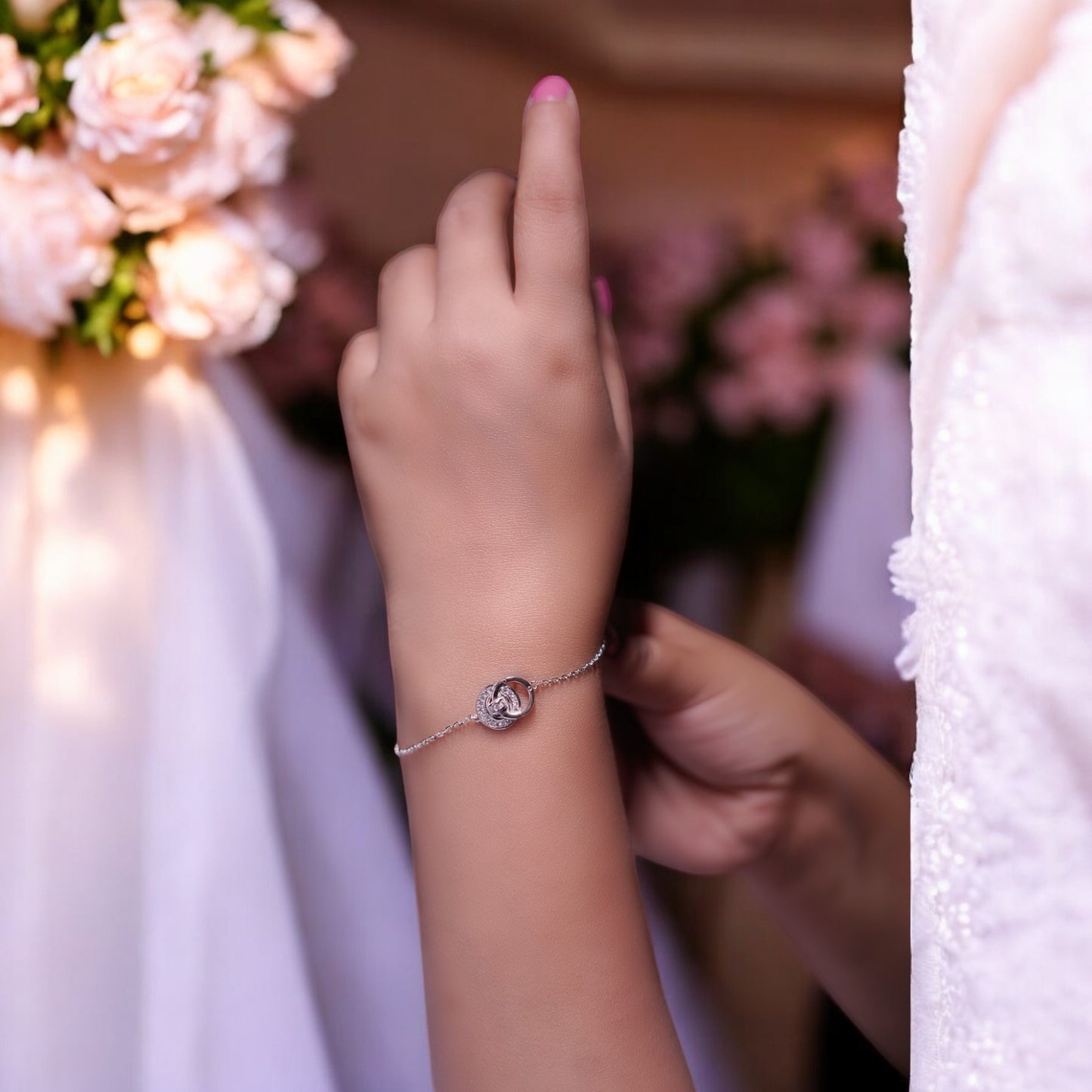 Minimalist Dual Ring Sterling Silver Bracelet