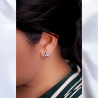 Sparkling Star Minimalist Sterling Silver Earring