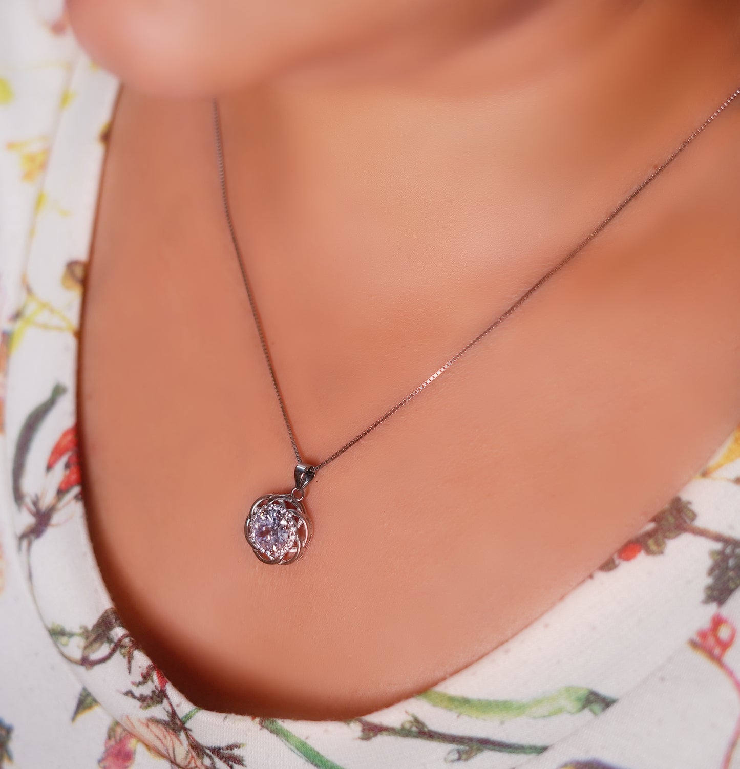 Radiant Solitaire Pendant Necklace