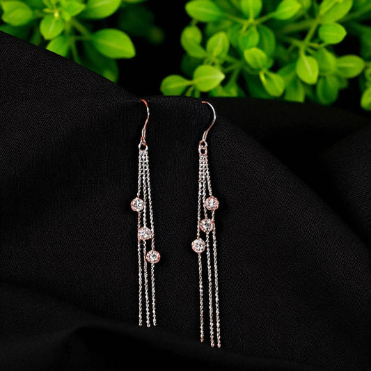 Trinity Threads – 925 Silver Triple Strand Sui Dhaga Earrings