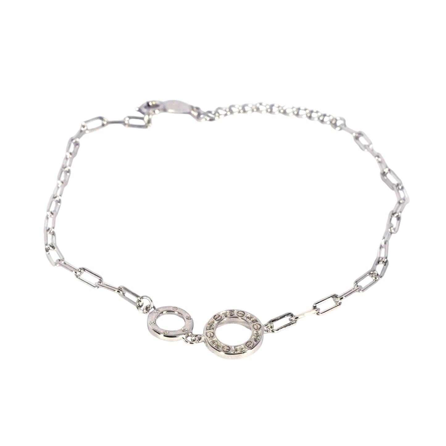 Minimalist Twin circle silver Bracelet