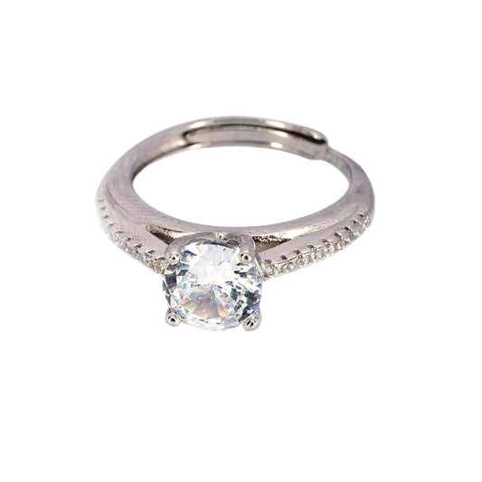 Majestic Silver Solitaire Ring