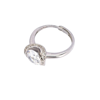 Silver Zircon Studded Ring