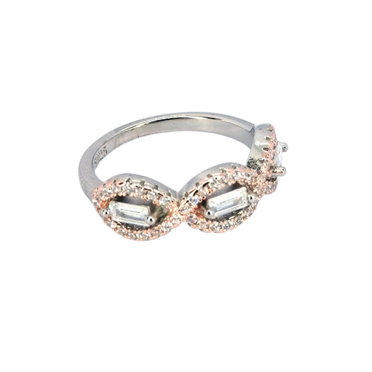 Triple loop studded CZ Ring