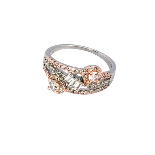 Triple tone majestic ring