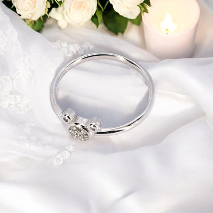 Minimalist Silver Mickey Ring